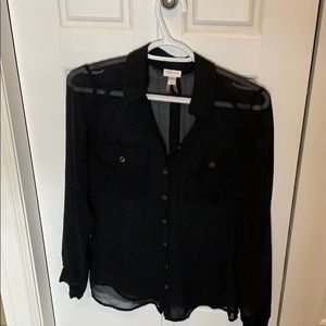 Black Sheer Dynamite Blouse.